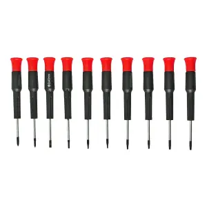 SPARES2GO 18 Piece Large and Small Precision Screwdriver Set (Phillips, Pozi, Flat, Slotted, Torx + Wall Mountable Bracket)