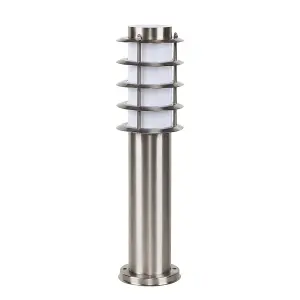 ValueLights Wharf Modern Integrated LED Outdoor Stainless Steel Bollard Lantern Post Light