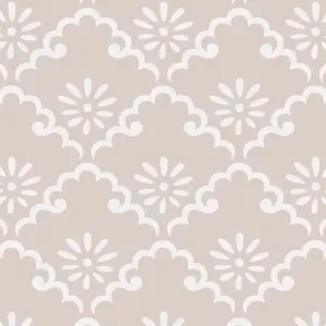 Laura Ashley Coralie Dove Grey Motif Smooth Wallpaper Sample