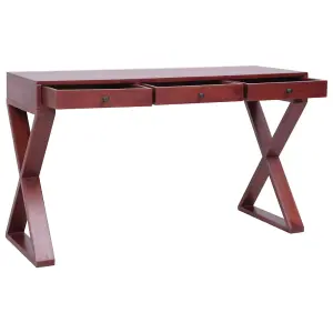 Berkfield Computer Desk Brown 115x47x77 cm Solid Mahogany Wood