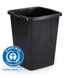 Durable DURABIN 90L ECO Strong Recycled Plastic Waste Recycling Bin - Black