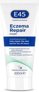 E45 Repair Cream 200 Ml To Treat Symptoms Of Eczema – Soothe And Hydrate Very Dry And Itchy Skin – Emollient Cream With Omega 3 Fatty Acids -