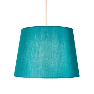 Traditionally Designed Small 8 Drum Lamp Shade in Unique Teal Faux Silk Fabric