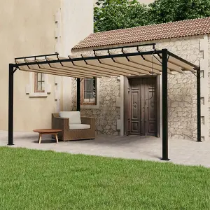 Berkfield Gazebo with Louvered Roof 3x4 m Taupe Fabric and Aluminium