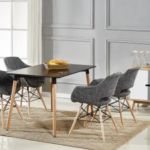 Single Olivia Fabric Dining Chair Upholstered Dining Room Chairs, Grey