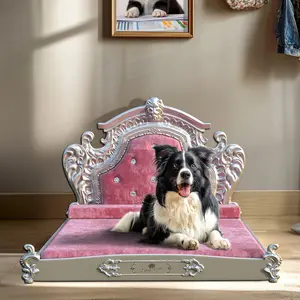 Eckard Velvet Pet Bed Pink /  68cm H x 97cm W x 135cm D