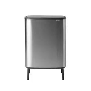 Brabantia Bo Hi 30 Litre + 30 Litre Touch Bin with Two Inner Buckets Matt Steel Fingerprint Proof