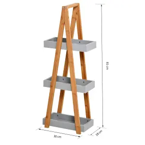 kleankin 3 Tier A Frame Bathroom Shower Caddy Storage Unit Shelving Organizer