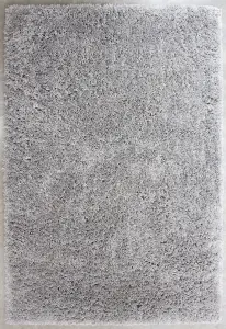 Silver Grey Thick Soft Shaggy Area Rug 80x150cm