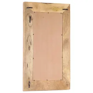 Berkfield Hand-Carved Mirror 80x50x11 cm Solid Mango Wood