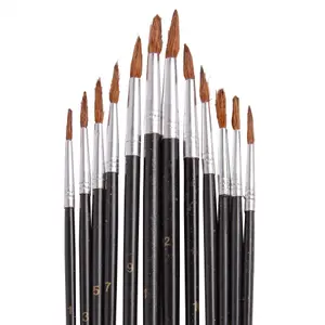 Blackspur - Wooden Artist's Paint Brush Set - Black - 12pc