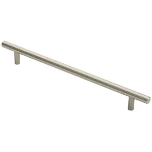 Round T Bar Cabinet Pull Handle 284 x 12mm 224mm Fixing Centres Satin Nickel