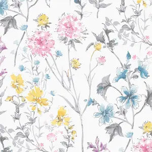 Laura Ashley Multicolour Wild meadow Smooth Wallpaper Sample