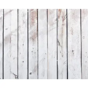 Origin Murals Vintage Wood Effect White Matt Smooth Paste the Wall Mural 300cm Wide X 240cm High