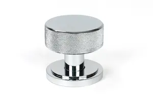 From The Anvil Polished Chrome Brompton Mortice/Rim Knob Set (Art Deco)