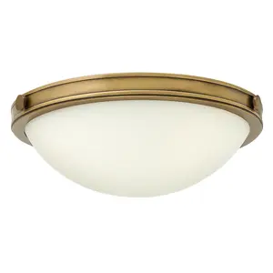 Elstead Collier 2 Light Small Ceiling Flush Light Brass, E27