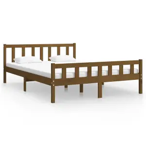 Berkfield Bed Frame Honey Brown Solid Wood 140x200 cm