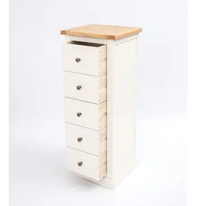 Castelli 5 Drawer Narrow Chest of Drawers Brass Knob