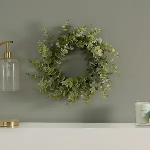 Artificial Door Wall Eucalyptus Wreath Home Decor, Green - One Size