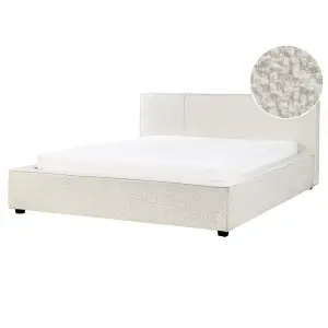 Boucle EU King Size Bed Off-White MIRANDE