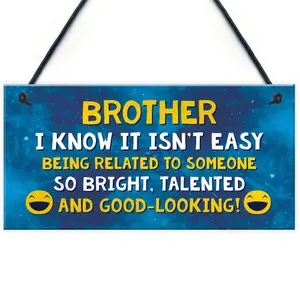 Funny Brother Plaque Birthday Christmas Gift For Brother Hanging Plaque Gift For Him