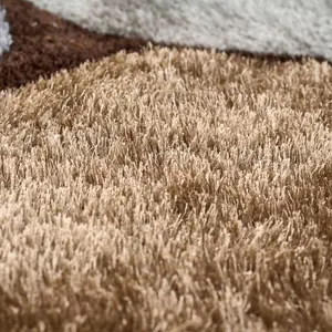 Brown and Grey 3D Pebbles Shaggy Rug - Hawaii