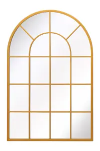 MirrorOutlet The Arcus Gold Framed Arched Window Leaner/Wall Mirror 120CM x 80CM