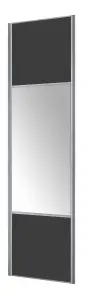 Form Valla Dark grey Mirrored Sliding wardrobe door, (H) 2260mm x (W) 622mm