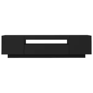 vidaXL TV Cabinet with LED Lights Black 160x35x40 cm