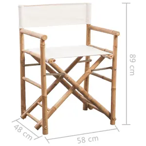 Berkfield Folding Director's Chair 2 pcs Bamboo and Canvas