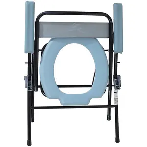 Lightweight Folding Commode Chair - 7 Litre Pail with Lid - 130kg Weight Limit