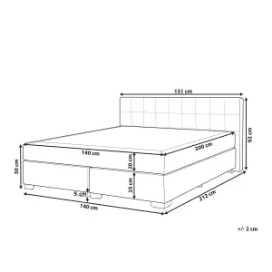 Fabric EU Double Divan Bed Grey ADMIRAL