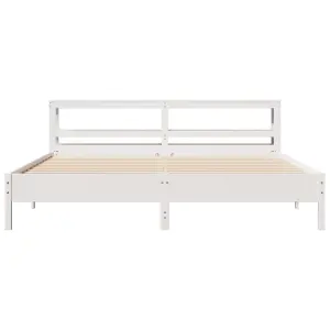 Berkfield Bed Frame without Mattress White 200x200 cm Solid Wood Pine