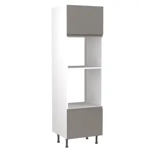 Kitchen Kit Oven & Microwave Tall Housing Unit 600mm w/ J-Pull Cabinet Door - Ultra Matt Dust Grey