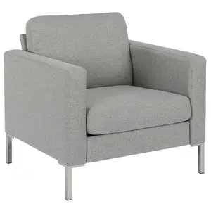 Fabry Armchair in Fabric Grey with Steel Legs