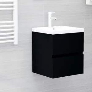 Berkfield Sink Cabinet Black 41x38.5x45 cm Engineered Wood