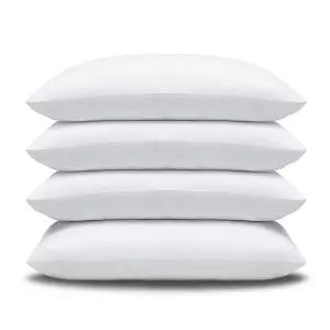 Slumberdown Cosy Nights Pillows 4 Pack Medium Support Front Sleeper Pillows for Neck Pain Relief Comfortable 48x74cm