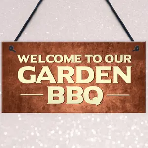 Red Ocean BBQ Barbecue Sign For Garden Novelty Garden Signs And Plaques Welcome Signs