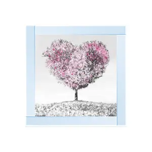 Heart Tree Glitter Liquid Wall Art