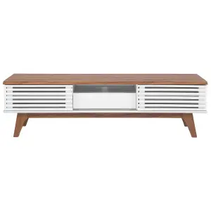 Beliani Rustic TV Stand White DETROIT