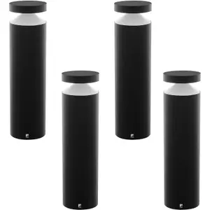 4 PACK IP44 Outdoor Pedestal Light Black Cast Aluminium 11W LED Post