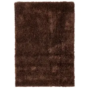 Brown Solid Shaggy Rug - New York