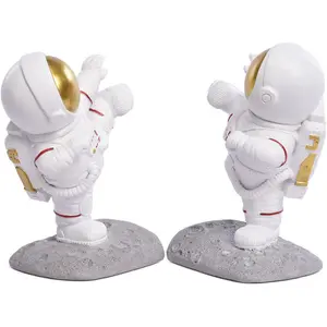 Karate High Kick Martial Arts Astronaut Bookends