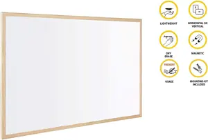 KAV Non-Magnetic Dry Wipe Board - Dry Erase White Board as Notice Board, Memo Board, Weekly Planner, Wall Note Board with Marker