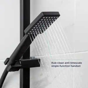 Bristan Noctis Matt Black Rear fed Thermostatic Mixer Multi head shower