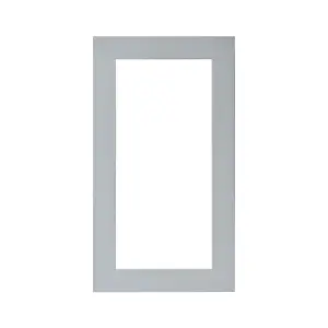 GoodHome Alisma High gloss grey Slab Glazed Cabinet door (W)500mm (H)895mm (T)18mm