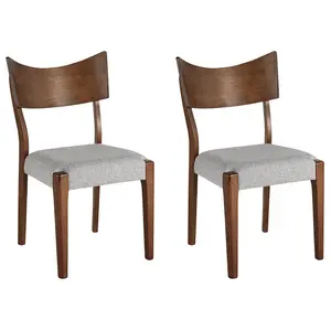 Set of 2 Dining Chairs EDEN Rubberwood Light Grey