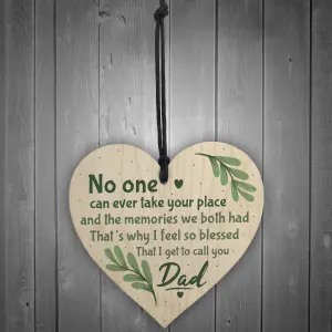 Red Ocean Dad Graveside Memorial Remembrance Wooden Heart Grave Plaque Cemetery Garden Sign