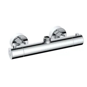 ENKI Dune Chrome Contemporary Brass Thermostatic Bar Shower Mixer Valve T32