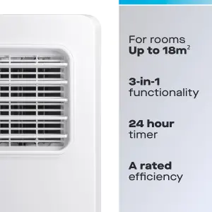 Daewoo 2-in-1 Winter Bedroom Dehumidifier & Summer 9000 BTU Air Conditioner with Remote Control White